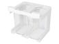 Witte plastic houder met twee doorzichtige rechthoekige containers