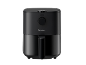 Zwarte Moulinex airfryer met bedieningsknoppen en handvat.