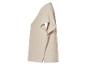 Beige t-shirt met korte mouwen, losse pasvorm.