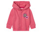 Un sweat à capuche rose Lupilu avec un motif floral pour bébés.