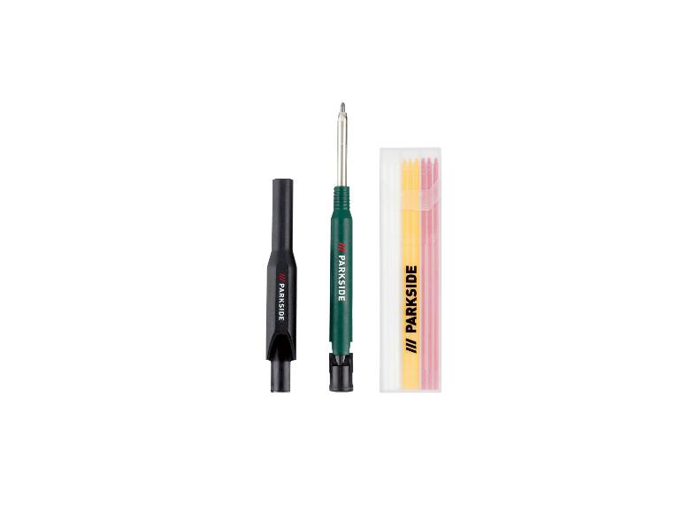 Ensemble de marqueurs de menuiserie PARKSIDE avec crayon noir, vert et recharges colorées