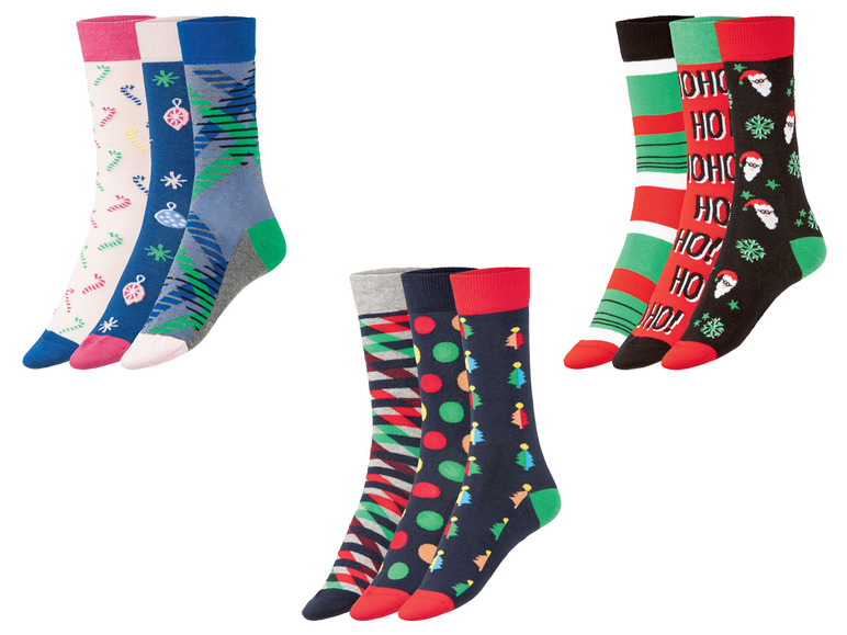 Aller en mode plein écran Fun Socks Set de 3 paires de chaussettes en un mélange de coton - Photo 1