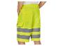 Shorts de sécurité jaunes à bandes réfléchissantes.