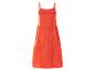 Oranje midi jurk met fijne schouderbandjes, boho stijl.