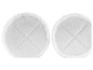 Twee ronde, witte microvezeldoekjes voor het reinigen