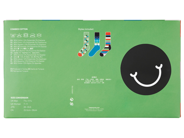 Ga naar volledige schermweergave: Happy Socks Set van 3 paar sokken in geschenkbox - afbeelding 19