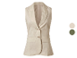 Lichtbeige damesvest met twee knopen.