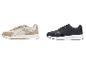 Beige en zwarte damessneakers met witte zolen