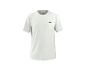 Wit sportshirt met korte mouwen en een klein zwart logo op de borst.