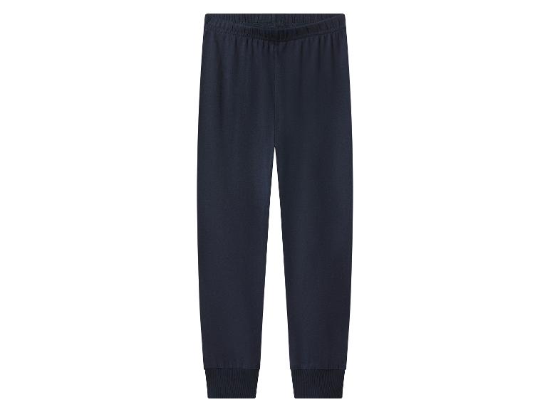 Donkerblauwe effen joggingbroek met elastische tailleband en geribde boorden