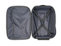 Une valise Topmove noire ouverte avec des sangles d'emballage.
