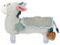 Adorable âne en peluche gris avec un gland accroché.