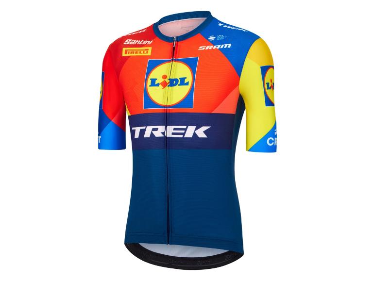Maillot De Cyclisme Trek Team Astrana Pour Homme, Taille M, Bleu Moyen Et Jaune