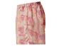 Dames shorts met abstracte print in roze en oranje tinten, elastische tailleband.