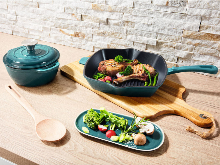 Ga naar volledige schermweergave: Gietijzeren grillpan, 24,5 x 24,5 cm - afbeelding 6