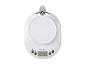 SilverCrest keukenweegschaal met een witte behuizing, rond weegplateau en digitaal display.