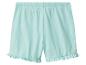Lichtblauwe kinderbroek met elastische taille en ruches zoom.