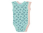 Twee Lupilu baby rompers met bloemenprint.