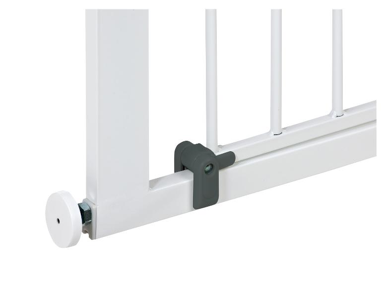 Barrière de sécurité pour enfant, détail du système de fermeture.