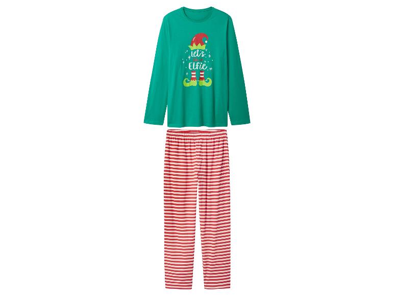 Kerstpyjama met lange mouwen en gestreepte broek