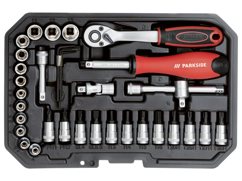 Aller en mode plein écran PARKSIDE® Set de douilles et d’embouts, 36 pièces - Photo 3