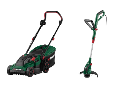 Set de jardinage PARKSIDE® : Tondeuse électrique »PERM 1500 B2« et Coupe-bordures électrique PERT550