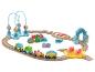 Houten treinset met zeethema, met rails, trein en accessoires.