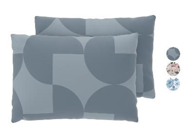 LIVARNO® Taies d'oreiller en renforcé, 2 pièces, 40 x 60 cm