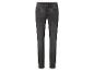 Donkergrijze herenjeans met lichte wassing en rechte pasvorm.