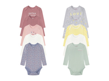 lupilu® Set van 5 biokatoenen body's met lange mouwen