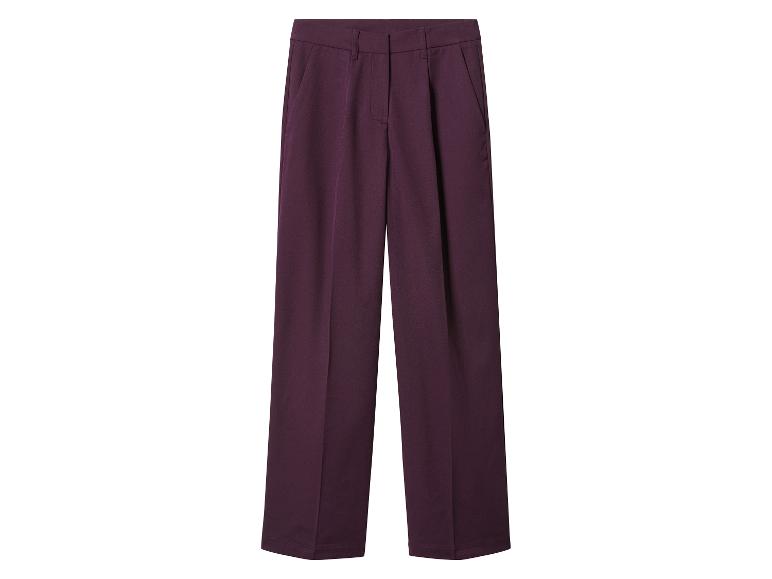 Dames wijde broek in een donkerpaarse kleur.