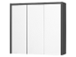 Armoire à trois portes avec cadre gris.