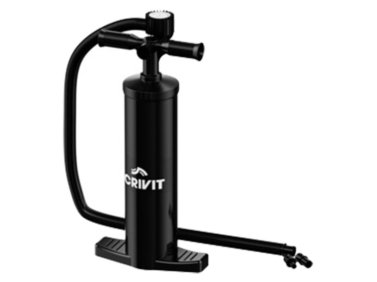 Une pompe à pied noire Crivit pour gonfler.