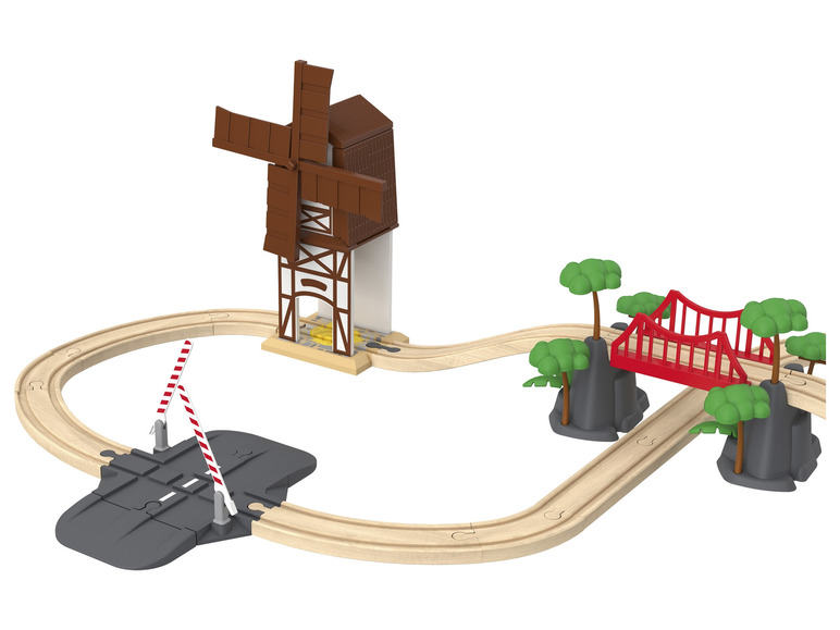 Aller en mode plein écran Playtive Set de chemin de fer en bois ferme ou pompiers - Photo 3