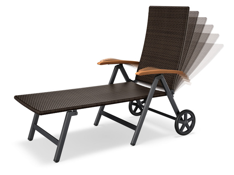 Ga naar volledige schermweergave: Wicker ligbed »Valencia«, inklapbaar, wielen - afbeelding 3