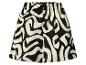 Shorts femme à motif abstrait noir et blanc avec taille élastique.
