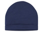 Un bonnet bleu marine en tricot.