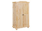 Een houten kledingkast met twee deuren.