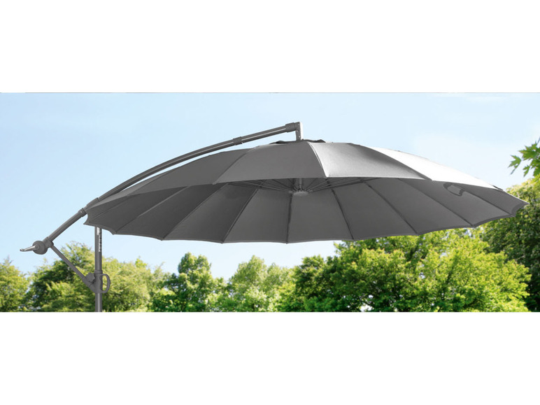 Ga naar volledige schermweergave: Zwevende parasol Ø 3 m antraciet LIVARNO home - afbeelding 5