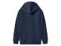 Dos d'un sweat à capuche bleu foncé