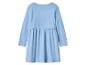 Robe bleu clair à manches longues pour enfant avec jupe froncée