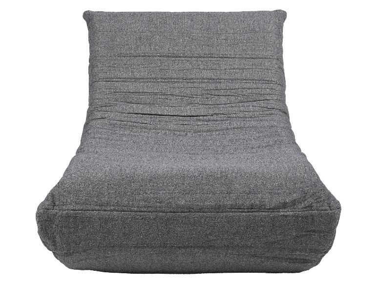 Coussin de sol en tissu gris avec dossier plissé