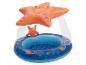 Opblaasbaar babyzwembad met zeester-parasol, oceaan thema.