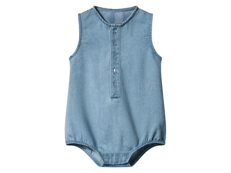 Barboteuse bébé en jean sans manches avec boutons