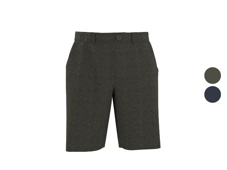 Shorts homme à motifs en kaki foncé et bleu marine.