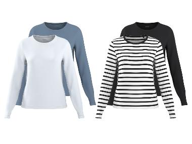 ESMARA® T-shirts à manches longues pour femmes, 2 pièces