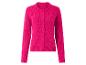 Cardigan rose en tricot avec col rond et boutons