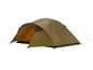 Een groene Grand Canyon tent met een oranje binnenkant.