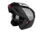 Un casque de moto noir avec une visière.