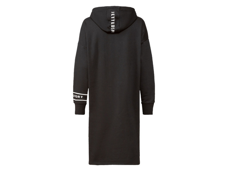 Zwarte hoodie-jurk met Jette Joop-logo.